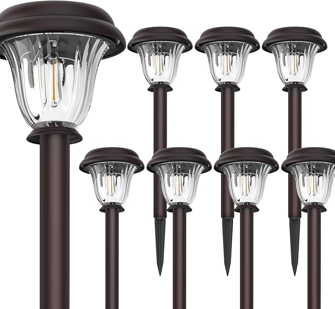 Solar Driveway Path Lights 8-Pack, Waterproof