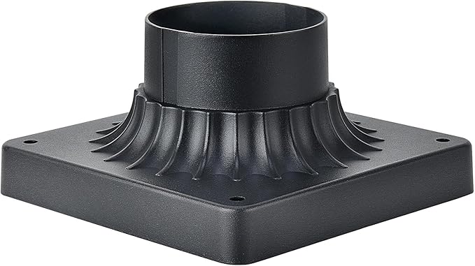 Pier Mount Base 6 Pack, Cast Aluminum Outdoor Post Light Adapter for Deck Porch Patio in Black Finish