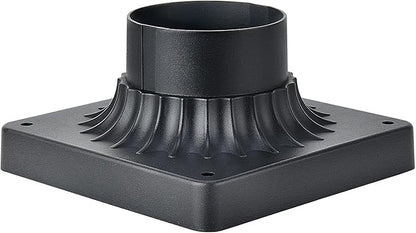 Pier Mount Base 6 Pack, Cast Aluminum Outdoor Post Light Adapter for Deck Porch Patio in Black Finish