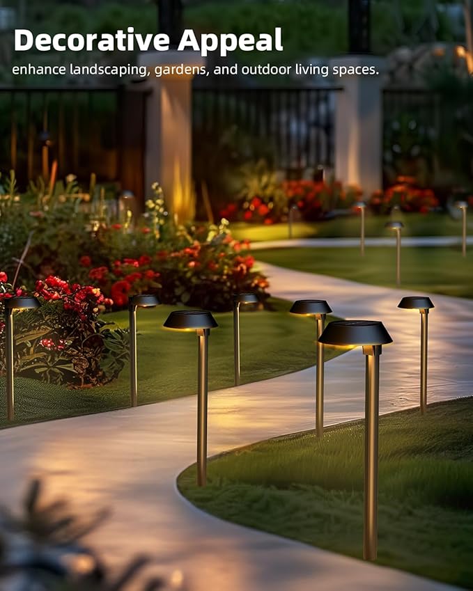 Solar Pathway Lights 6-Pack, Garden LED