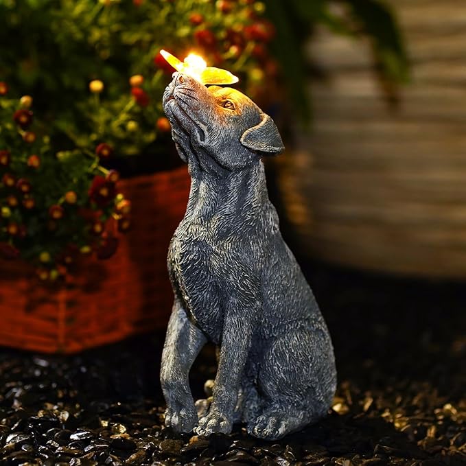 Solar Butterfly Garden Statue Light, Outdoor Decor