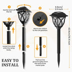 8-Pack Warm White Solar Path Lights, Outdoor Driveway LED