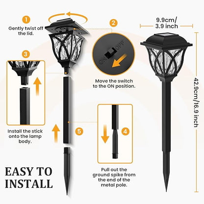 GIGALUMI 8 Pack Solar Lights Outdoor Waterproof, LED Solar Garden Lights, Outdoor Decorations, Garden Decor for Yard, Patio, Landscape, Planter, Walkway (Warm White)