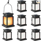 8-Pack Courtyard Solar Garden Lanterns, Classic Waterproof LED