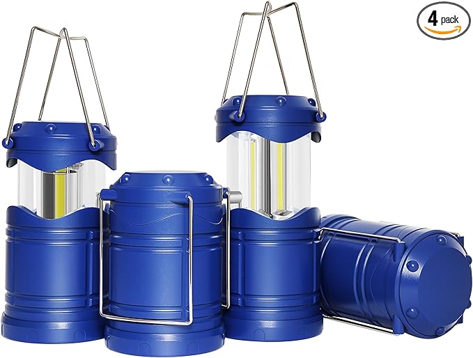 4-Pack Backyard Solar Lanterns, Waterproof LED Porch Lights