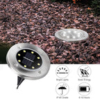 8-Pack White In-Ground Solar Lights, Flat LED Walkway