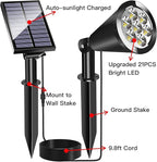 2-Pack Solar Spotlights, Waterproof Garden LED