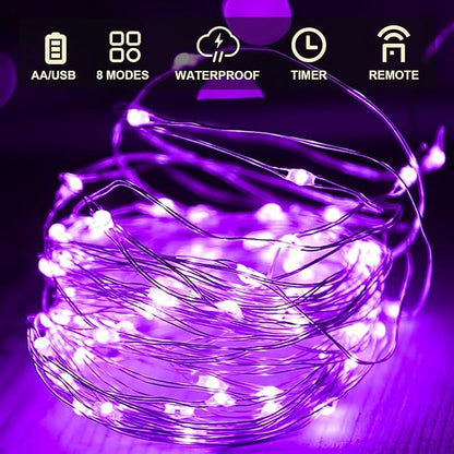 50 LED Christmas Twinkle Lights, 16ft Waterproof for Patio