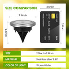 12-Pack Warm White In-Ground Solar Lights, Flat LED Walkway