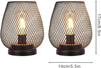 JHY DESIGN Set of 4 Metal Cage LED Lantern Battery Powered Cordless Accent Light with LED Great for Weddings Parties Patio Events for Indoors Outdoors