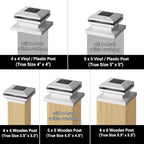 Solar Post Cap Lights 8-Pack, Waterproof LED