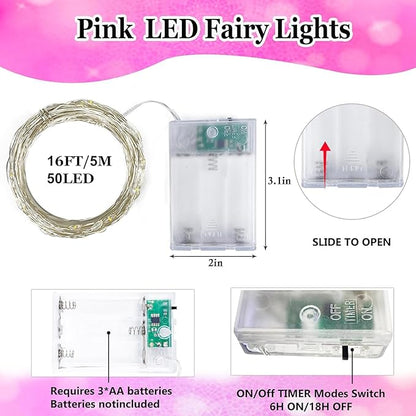 Christmas String Lights, 16ft 50 LED Waterproof Twinkle Lights