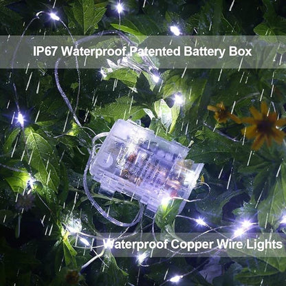4-Pack 20ft Christmas LED String Lights, Waterproof Timer Lights