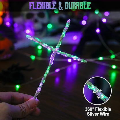 Christmas Porch String Lights 4-Pack, 16ft 50 LED Waterproof