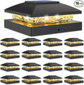 Warm White Solar Fence Post Caps 16-Pack, Deck LED