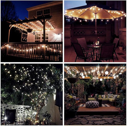 Metaku Outdoor String Lights Battery Operated 16.4ft 50LED Fairy Lights with Remote Waterproof Indoor Outdoor Hanging Globe Decorative for Patio Gazebo Bistro Garden Balcony