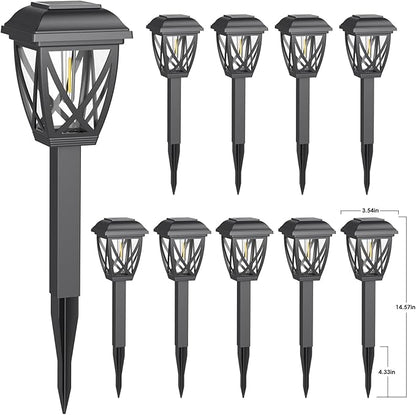 Derynome Solar Lights Outdoor, 10 Pack Waterproof Solar Pathway Lights for Outside, Outdoor Light for Garden, Yard, Patio, Landscape, Planter, Walkway Decor