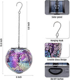 Mosaic Solar Hanging Lanterns, Elegant Yard Decor