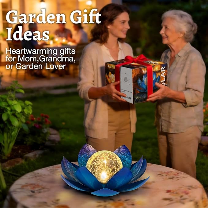 Blue Solar Path Lights, Outdoor Yard LED