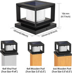 10-Pack Black Solar Yard Post Lights, Outdoor LED Caps