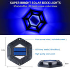 8-Pack Solar Gutter Lights, Blue Waterproof LED