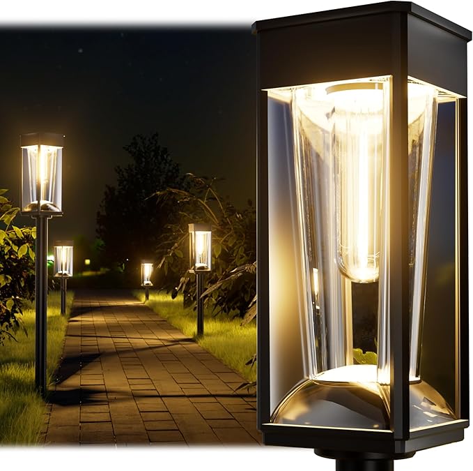 2-Pack Solar Path Lights, Outdoor Garden LED