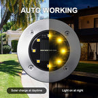 16-Pack Warm White Flat Solar Driveway Lights, Waterproof LED