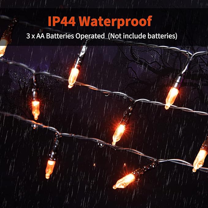 Christmas Backyard String Lights 2-Pack, 50 LED Waterproof