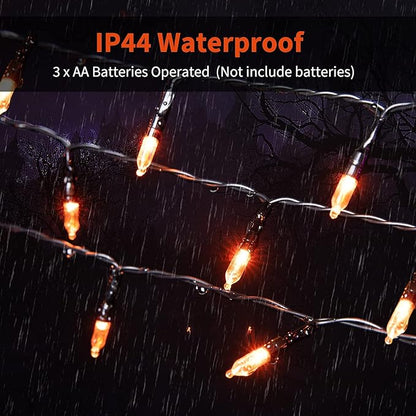 Christmas Backyard String Lights 2-Pack, 50 LED Waterproof