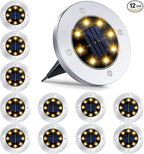 12-Pack Solar Pathway Lights, Waterproof LED Yard Lights