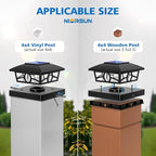 8-Pack Warm White Solar Yard Post Lights, Outdoor LED Caps
