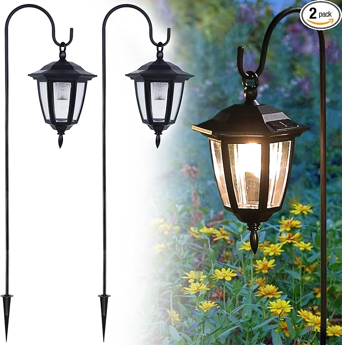 2-Pack Solar Pathway Lights, Waterproof LED Walkway Lights