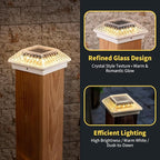 4-Pack Solar Post Cap Lights, Warm White Waterproof