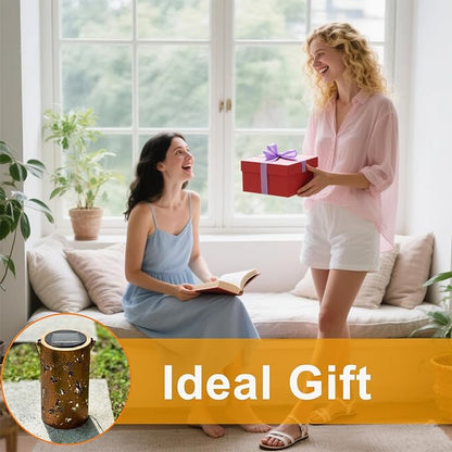 Birthday Gifts for Women Grandma,Solar Lantern Outdoor Waterproof,Butterfly Garden Decor,Metal Hanging Decoration Lights for Outside,Yard,Patio,Porch,Backyard,Christmas,Thanksgiving