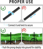 Outdoor Shepherd Hooks 92 inch Tall for Bird Feeder (2 Packs), Adjustable Metal Garden Poles for Hanging Plants Solar Light Lantern, Bright Black