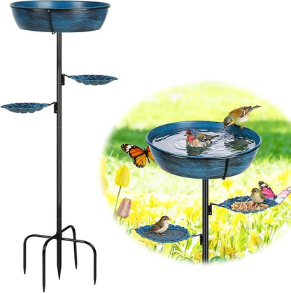 Freestanding Bird Bath & Feeder, Outdoor Metal