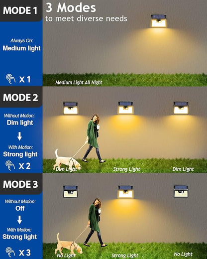 Peasur Solar Outdoor Lights [15 Pack/140LED], 3000K Warm Light Motion Sensor Outdoor Powered Security Lights 3 Working Modes Waterproof for Outside Garden Yard
