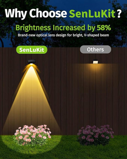 Solar Fence Lights Outdoor Waterproof High Brightness LED Spot Lens Deck Lights 7 Mode Warm & Cool White RGB Solar Powered Wall Lighting Decor for Outside Patio Step Backyard Railing Pool - 16 Pack