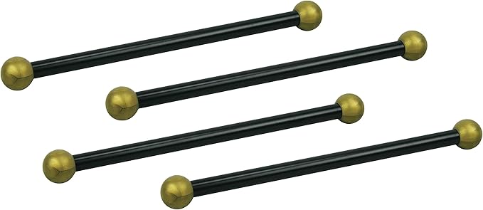 Solus SCA-335-4PK 15" Aluminum Cross Arm Ladder for Outdoor Lamp Posts and Poles, Easy to Mount, Maintenance Free and Weather Resistant, Black Bar with Gold Caps, Pack of 4