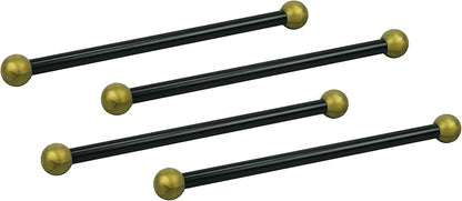 Solus SCA-335-4PK 15" Aluminum Cross Arm Ladder for Outdoor Lamp Posts and Poles, Easy to Mount, Maintenance Free and Weather Resistant, Black Bar with Gold Caps, Pack of 4