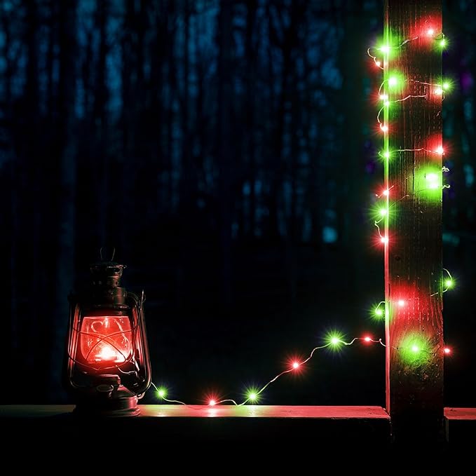 4-Pack 20ft Christmas LED String Lights, Waterproof Timer Lights