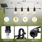 50ft Edison Bulb Patio String Lights, Waterproof