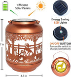 Backyard Solar Patio Lanterns, Metal Waterproof LED