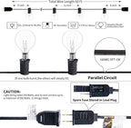 Outdoor String Lights, 50ft Black Waterproof LED