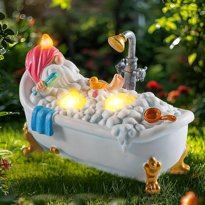 Solar Gnome Garden Statue Light, Outdoor Decor