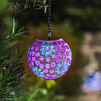 Solar Mosaic Lanterns, Patio Hanging LED Decor