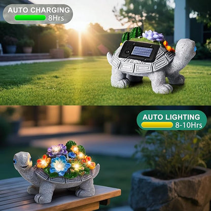 Linkax Easter Gifts for Adults Women, Turtle Statues Solar Garden Decor for Outside Yard Outdoor Home Patio Decor, Birthday Mothers Day Gifts for Mom Grandma Wife Sister Nana from Daughter Son Husband