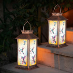 Rustic Backyard Solar Lanterns for Porch, Waterproof LED
