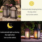 2-Pack Garden Solar Lanterns, Waterproof LED Patio Lights