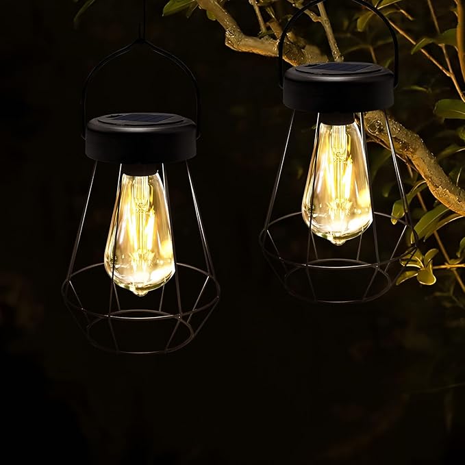 Garden Solar Lantern Set 2-Pack, Charming Garden Lighting